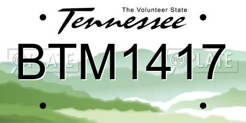BTM1417 Tennessee License Plate