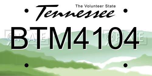 BTM4104 Tennessee License Plate