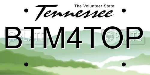 BTM4TOP Tennessee License Plate