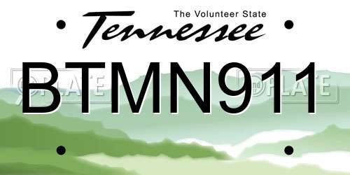 BTMN911 Tennessee License Plate