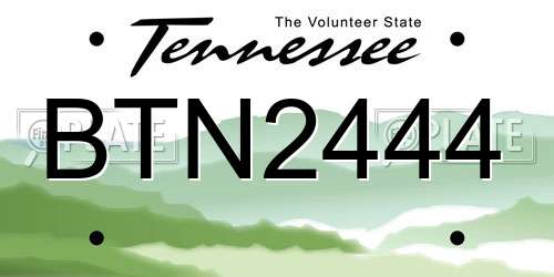 BTN2444 Tennessee License Plate
