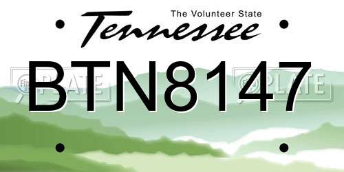 BTN8147 Tennessee License Plate