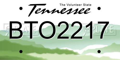 BTO2217 Tennessee License Plate
