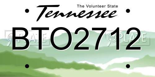 BTO2712 Tennessee License Plate