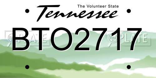 BTO2717 Tennessee License Plate