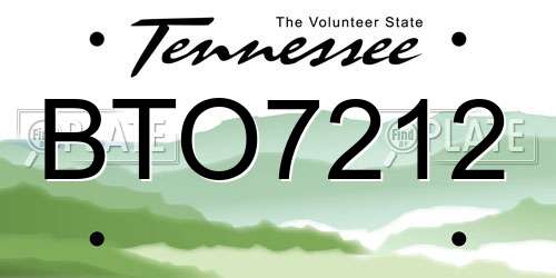 BTO7212 Tennessee License Plate