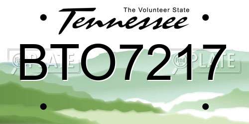 BTO7217 Tennessee License Plate