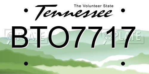 BTO7717 Tennessee License Plate