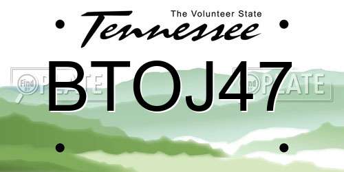 BTOJ47 Tennessee License Plate