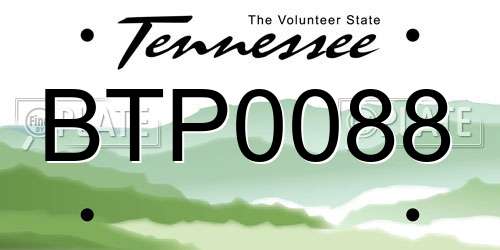 BTP0088 Tennessee License Plate