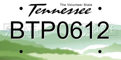 BTP0612 Tennessee License Plate