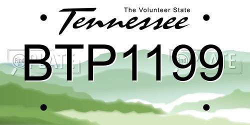 BTP1199 Tennessee License Plate