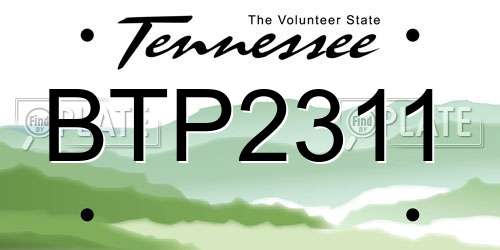 BTP2311 Tennessee License Plate