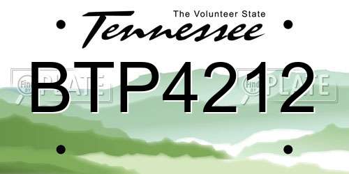 BTP4212 Tennessee License Plate