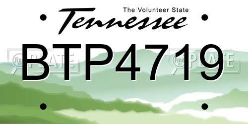 BTP4719 Tennessee License Plate