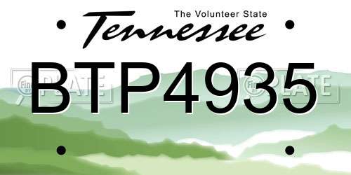 BTP4935 Tennessee License Plate