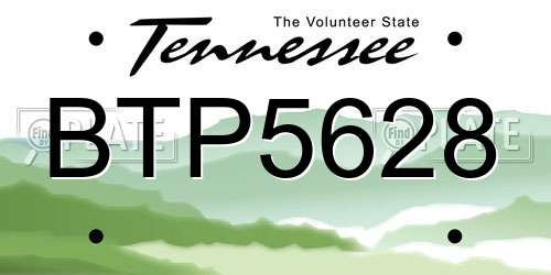 BTP5628 Tennessee License Plate