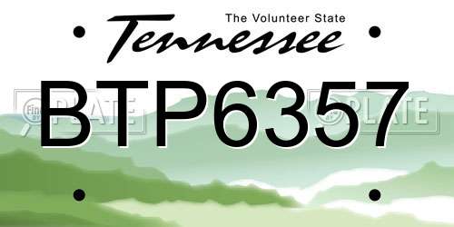 BTP6357 Tennessee License Plate