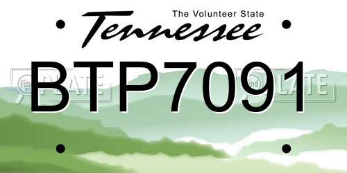 BTP7091 Tennessee License Plate