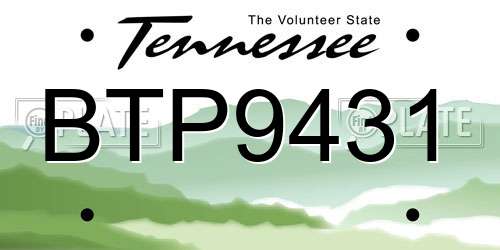 BTP9431 Tennessee License Plate
