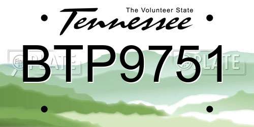 BTP9751 Tennessee License Plate