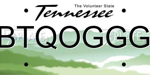 BTQOGGG Tennessee License Plate