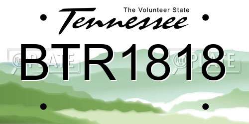 BTR1818 Tennessee License Plate