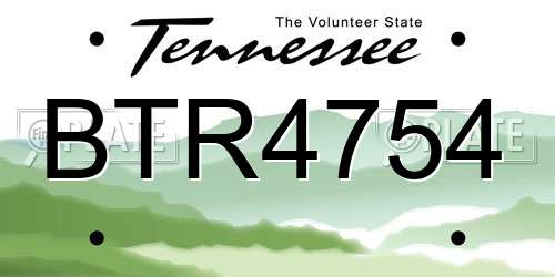 BTR4754 Tennessee License Plate