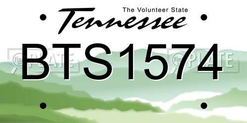 BTS1574 Tennessee License Plate