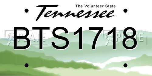 BTS1718 Tennessee License Plate