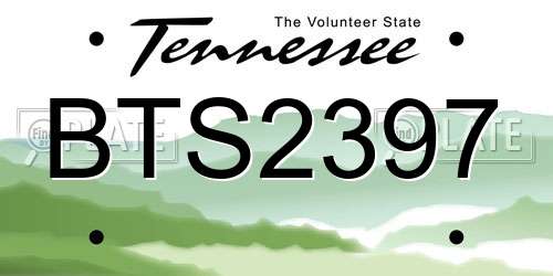 BTS2397 Tennessee License Plate