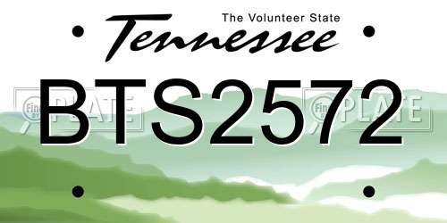 BTS2572 Tennessee License Plate