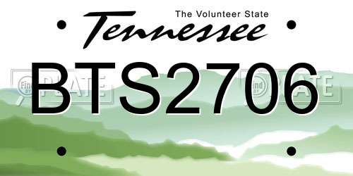BTS2706 Tennessee License Plate