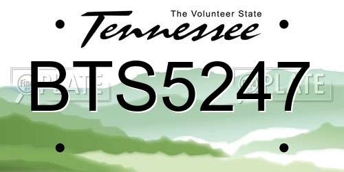 BTS5247 Tennessee License Plate