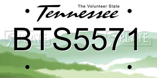 BTS5571 Tennessee License Plate