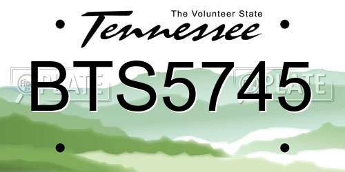 BTS5745 Tennessee License Plate