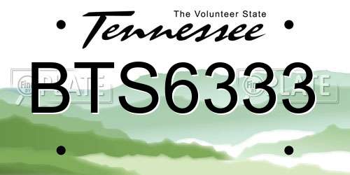 BTS6333 Tennessee License Plate