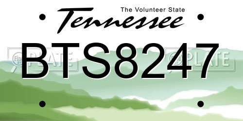 BTS8247 Tennessee License Plate