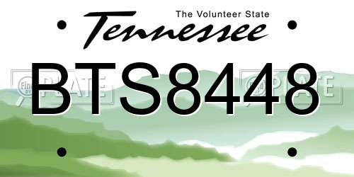 BTS8448 Tennessee License Plate