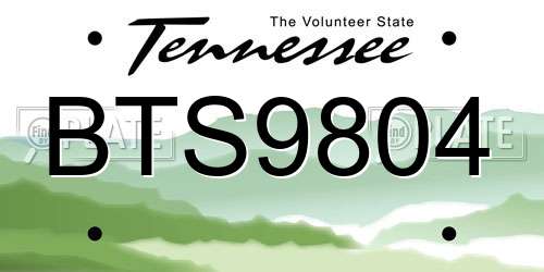 BTS9804 Tennessee License Plate