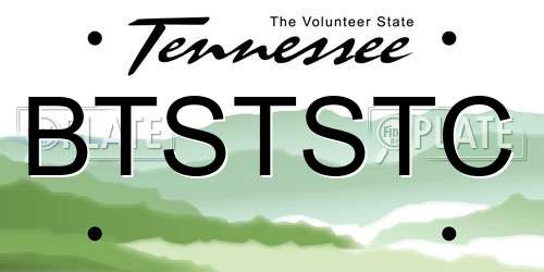 BTSTSTC Tennessee License Plate