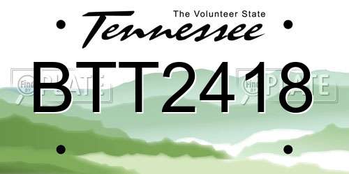 BTT2418 Tennessee License Plate