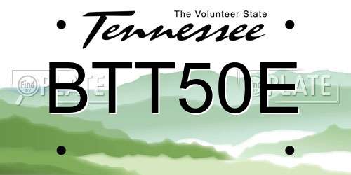BTT50E Tennessee License Plate
