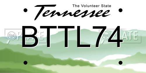 BTTL74 Tennessee License Plate