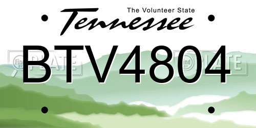 BTV4804 Tennessee License Plate