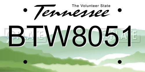 BTW8051 Tennessee License Plate