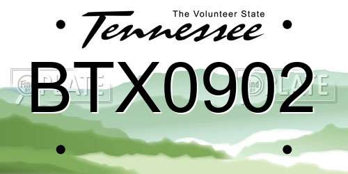 BTX0902 Tennessee License Plate