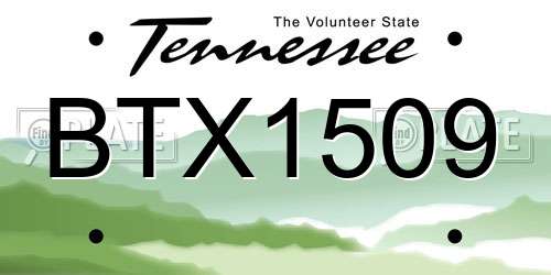 BTX1509 Tennessee License Plate