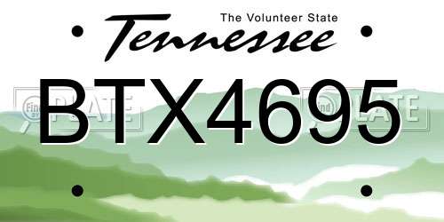 BTX4695 Tennessee License Plate