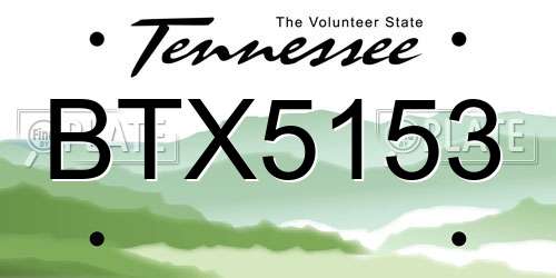 BTX5153 Tennessee License Plate